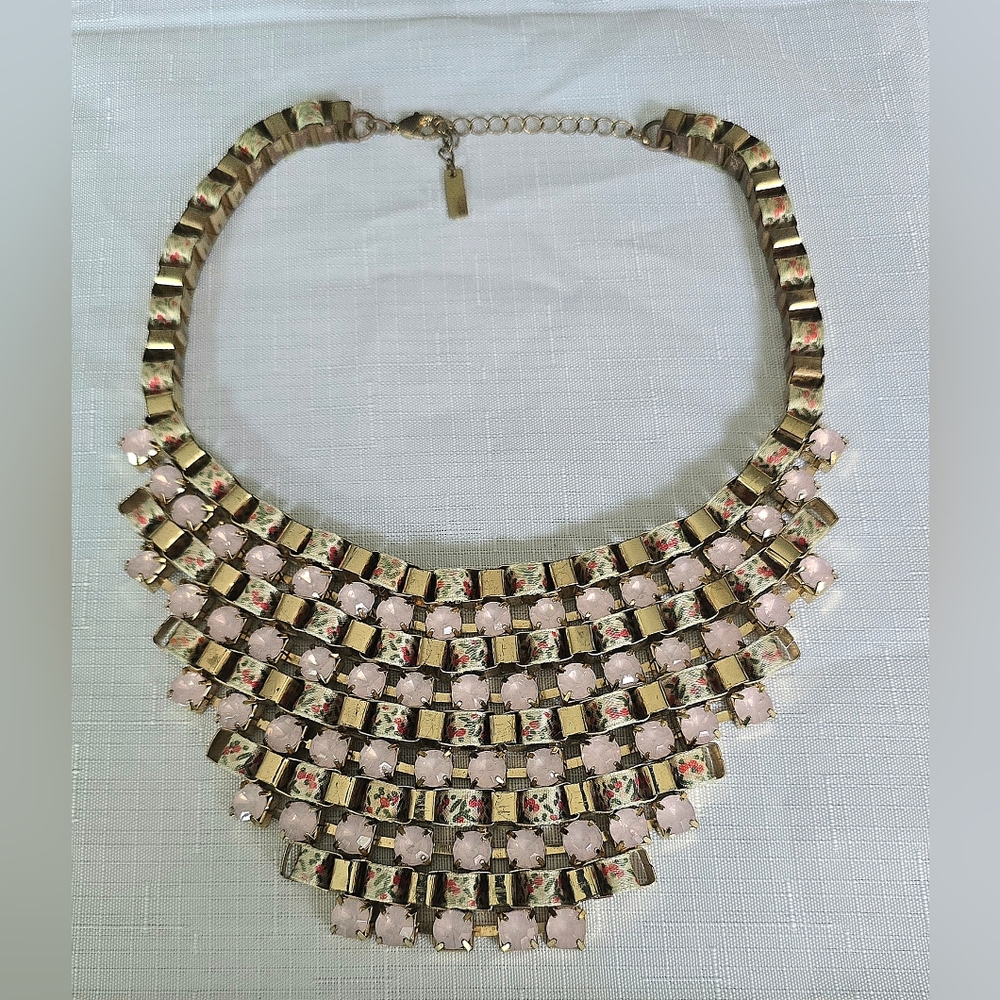 INC International Concepts Necklace Bibb Jewelry Pink Mixed Media Cottage